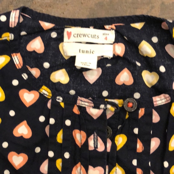 J. Crew Other - Crewcuts Tunic- Black w/ 💗💛- Size 4